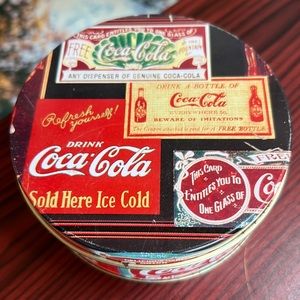 Coca-cola coaster set with tin container COKE
